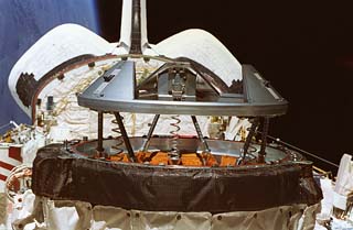 View of the Orbiter Docking System (ODS) in the Atlantis payload bay. 